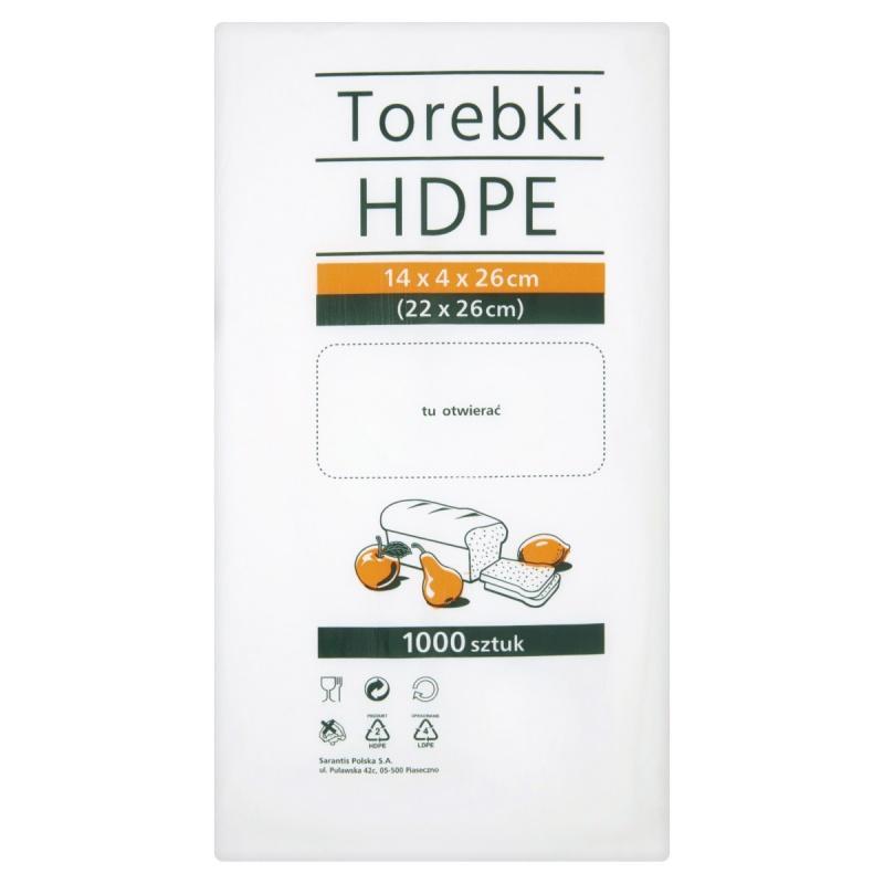Torebki spożywcze SARANTIS, HDPE, 14x4x26cm, 1000 szt., transparentne