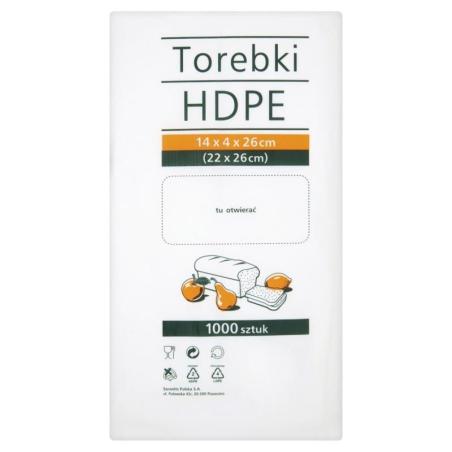 Torebki spożywcze SARANTIS, HDPE, 14x4x26cm, 1000 szt., transparentne