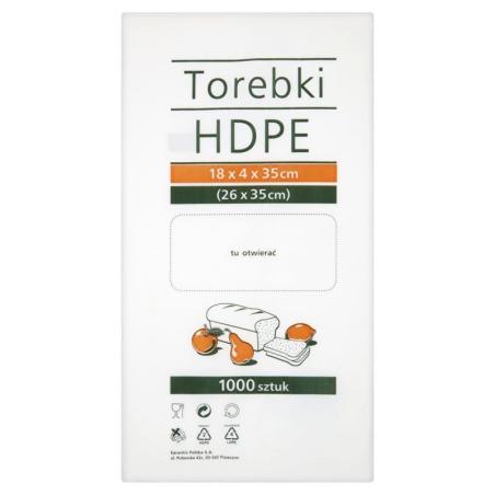 Torebki spożywcze SARANTIS, HDPE, 18x4x35cm, 1000 szt., transparentne