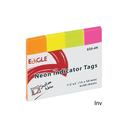 Zakładki indeksujące neonowe papierowe 15x50 mm 4 kolory po 40 sztuk Eagle
