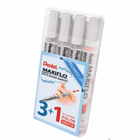 Marker suchościeralny MAXIFLO 4 kolory w etui Pentel
