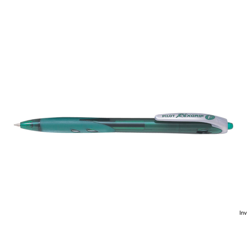 Długopis olejowy Pilot Rexgrip zielony 0,21 mm, wymienny wkład, wodoodporny, gumowy uchwyt