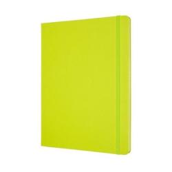 Notes MOLESKINE Classic XL (19x25cm), w linie, twarda oprawa, 192 strony, lemon green