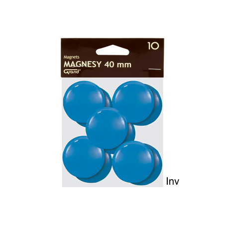 Magnesy magnetyczne niebieskie 40 mm, opakowanie 10 sztuk, Grand