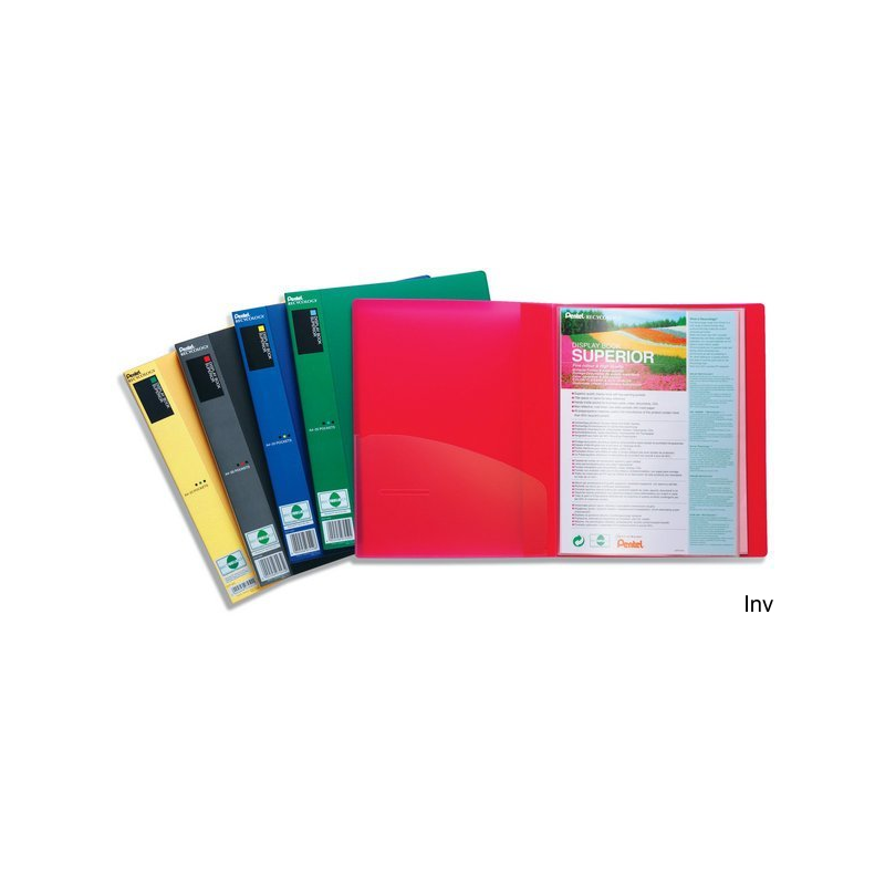 Album ofertowy Pentel SUPERIOR, 20 kieszeni, czerwony, z matowymi koszulkami otwieranymi od góry