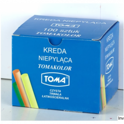 Kreda szkolna niepyląca kolorowa 100 sztuk mix Toma