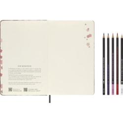 Zestaw MOLESKINE Sakura 2023, notatnik gładki L i zestaw ołówków