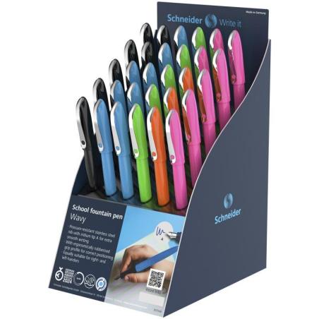 Display piór wiecznych SCHNEIDER Wavy, 30 sztuk, mix kolorów