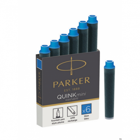 Naboje atramentowe QUINK MINI niebieskie 1950409 Parker