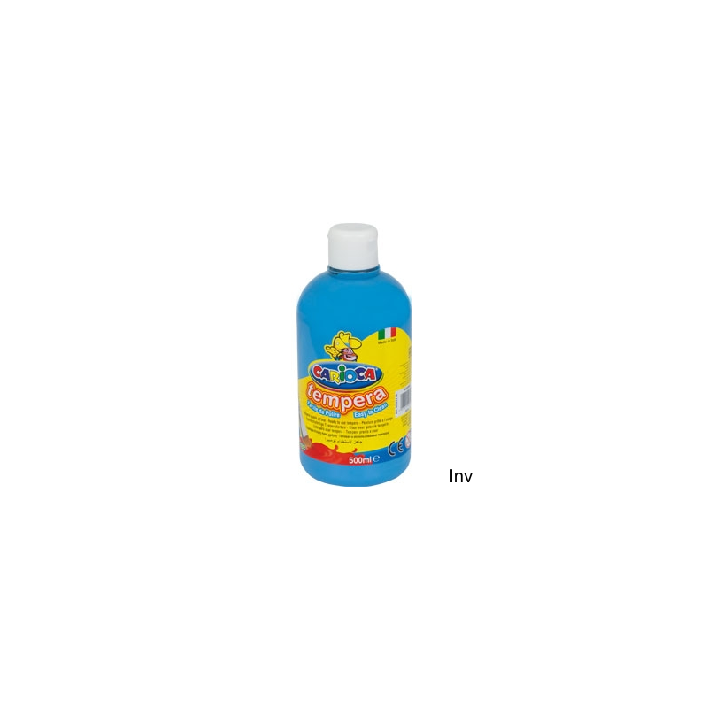 Farba tempera Carioca 500 ml, błękit do malowania na papierze, kartonie i drewnie