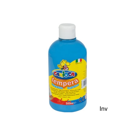 Farba tempera Carioca 500 ml, błękit do malowania na papierze, kartonie i drewnie