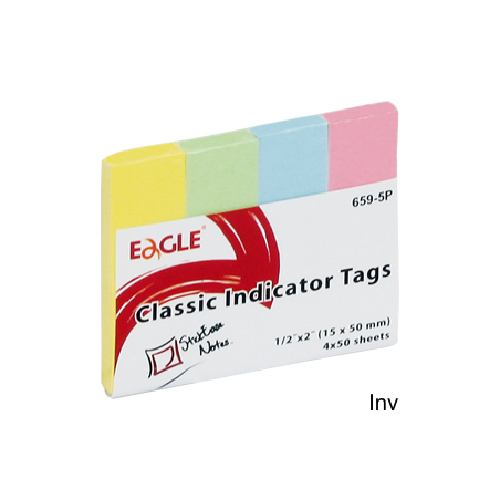 Zakładki indeksujące pastelowe 15x50mm 4 kolory po 50 sztuk Eagle