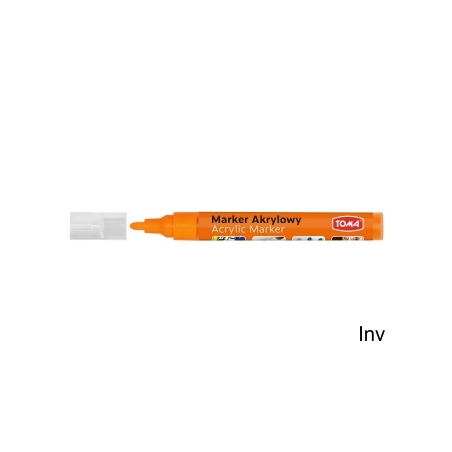 Marker akrylowy Toma pomarańczowy 2-5mm fibrowa końcówka do malowania na papierze, kartonie, drewnie i innych powierzchniach