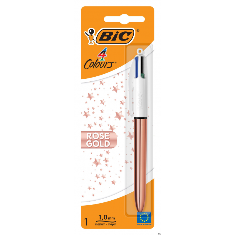 Długopis BIC 4 Colours Rose Gold, 4 kolory, trwały atrament, mix AST