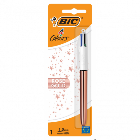 Długopis BIC 4 Colours Rose Gold, 4 kolory, trwały atrament, mix AST
